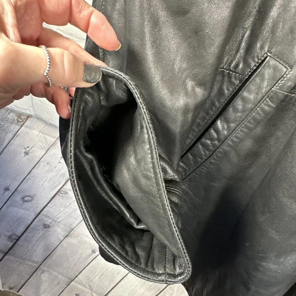 Vintage Tibor Leather Jacket 3X Womens Black Thinsulate Coat Removable Liner‎